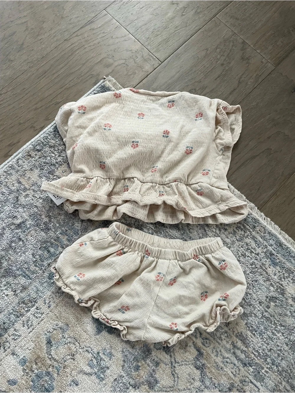 Carter's Cream Floral Ruffle Two-Piece Set